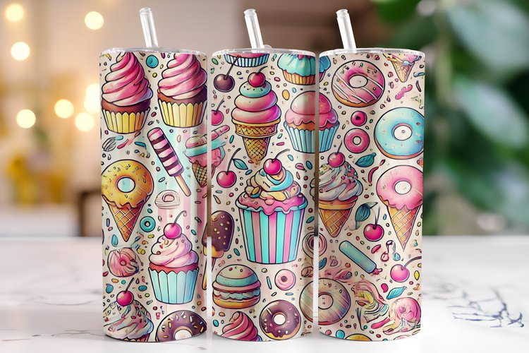 Ice Cream Tumbler Wrap | Sublimation