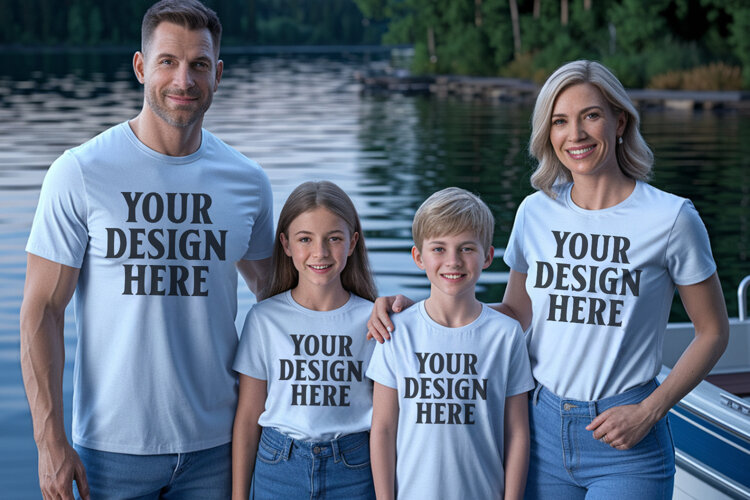 Bella Canvas 3001 Family Group T-Shirt Mockup example image 1
