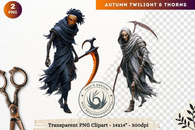 Fantasy Autumn Clipart PNG Twilight Thorns sublimation