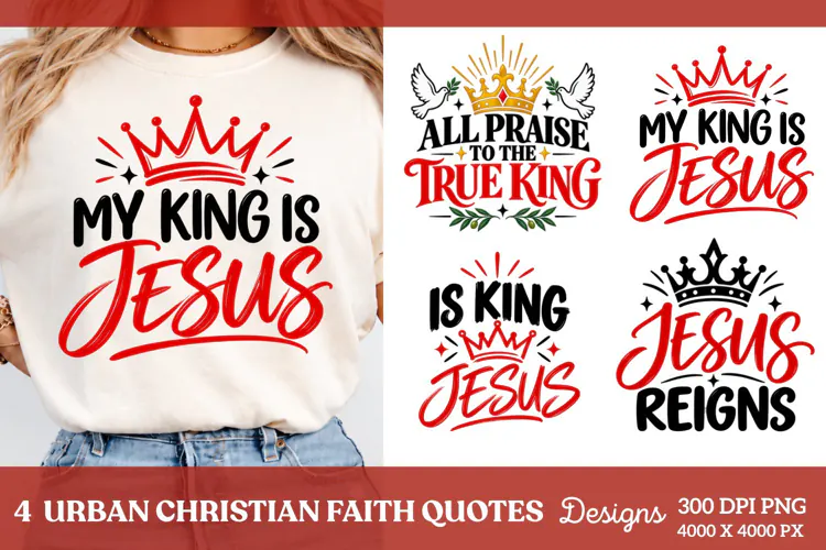 4 Urban Christian Faith Shirt PNG Designs, 4 Christian Grace