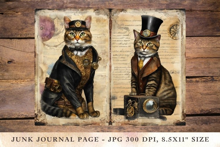 Printable Junk Journal Pages victorian cat 1 example image 1