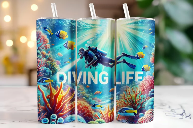 Diving life Tumbler Wrap | Sublimation | Tumblers