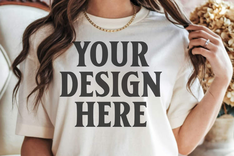 Comfort Colors 1717 Ivory T-Shirt Mockup