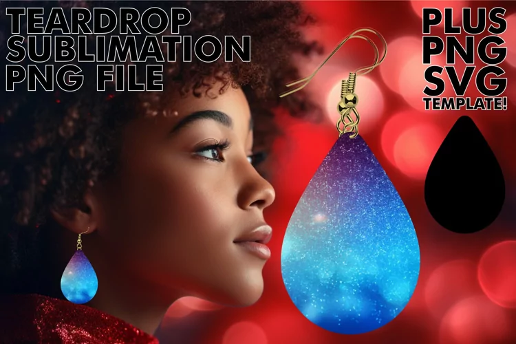 Glitter Glamour: Sublimation Teardrop Earrings