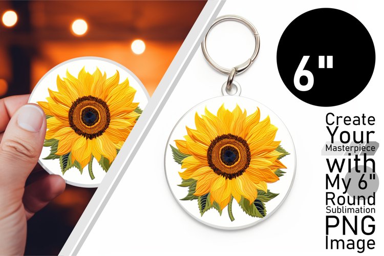 Floral Fantasy Embroidered Keychain Style example image 1