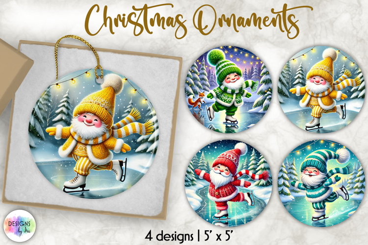 Christmas Ornament Sublimation, Cute Nordic Gnome Ornament