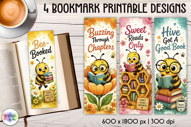 Bumble Bee Printable Bookmarks with Reading Quotes, Baby Bee