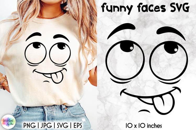 Funny Smiley Face SVG, Sarcastic Cartoon Face Expression PNG