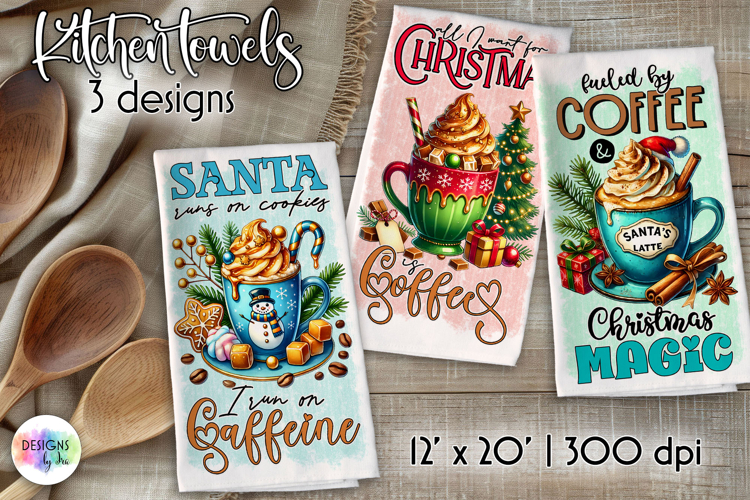 Christmas Coffee Sublimation, Kitchen Towel Sublimation