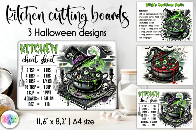 Halloween Cutting Boards Designs, Kitchen Conversion Charts