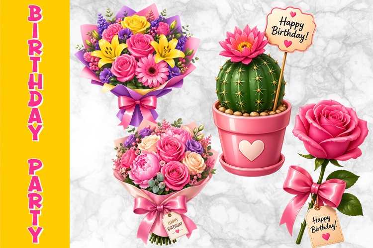 Birthday Accessories Clipart, Flowers   Birthday Gifts