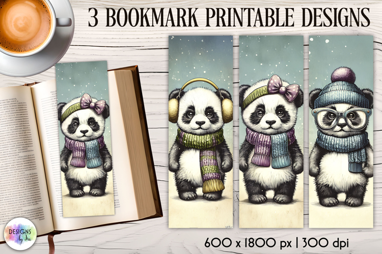 Vintage Winter Animals Bookmarks, Cute Retro Animal Bookmark