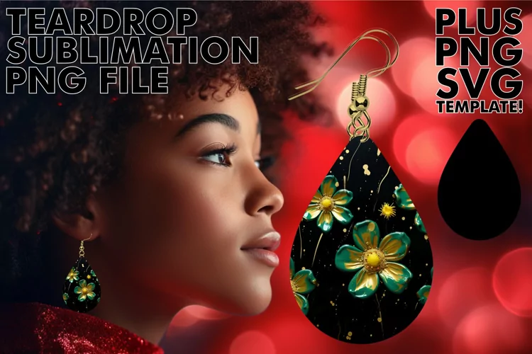 Elegance in 3D: Sublimation Teardrop Beauty