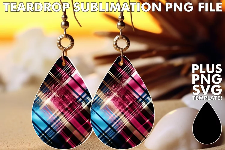Teardrop Elegance Unleashed: Plaid Magic