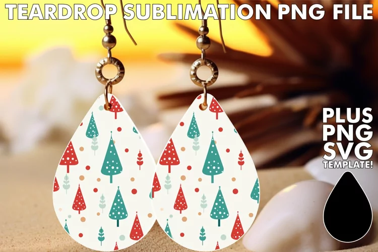 Yule Watercolor Teardrop Earrings Art