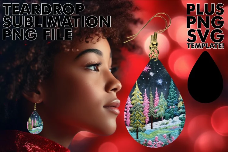 Snowy Forest and 3D Embroidered Earrings
