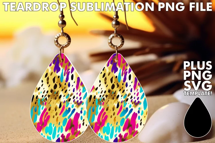 Leopard Print Elegance: Sparkling Teardrop Charm