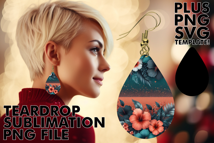 LUMINOUS Teardrop Earrings GIFT PNG, Leopard Prints