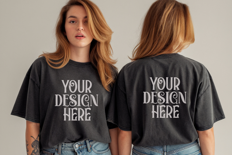 Pepper Comfort Colors 1717 Front & back T shirt Mockup