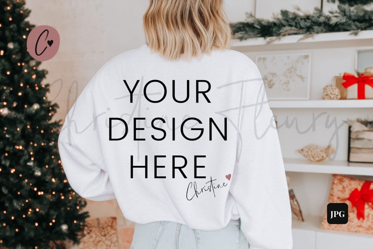 White Christmas Sweatshirt Back Mockup