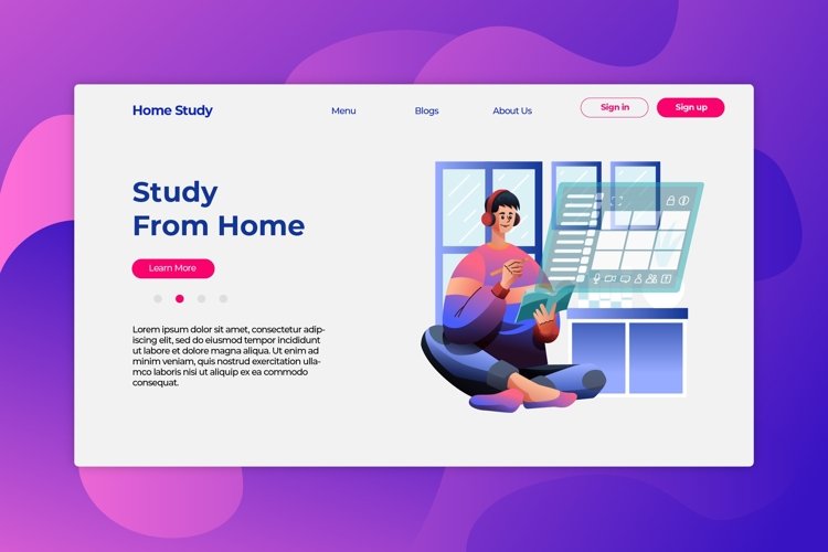 Study From Home - Hero Header   Landing Page