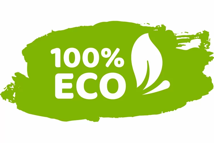 Organic food label. Fresh eco vegetarian products, vegan