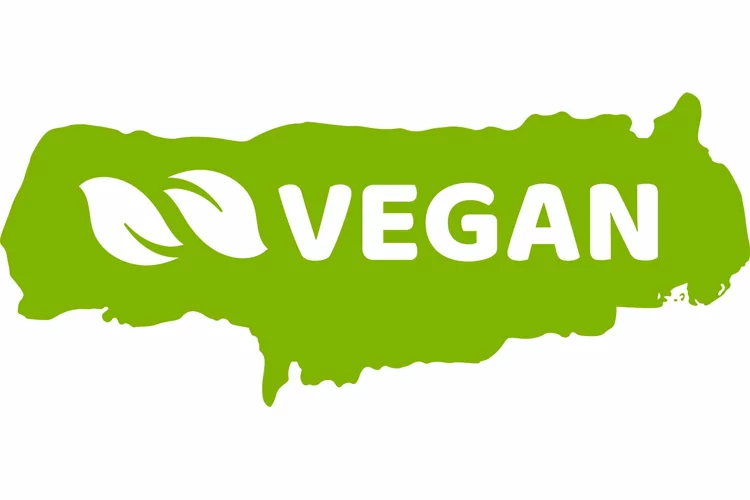 Organic food label. Fresh eco vegetarian products, vegan