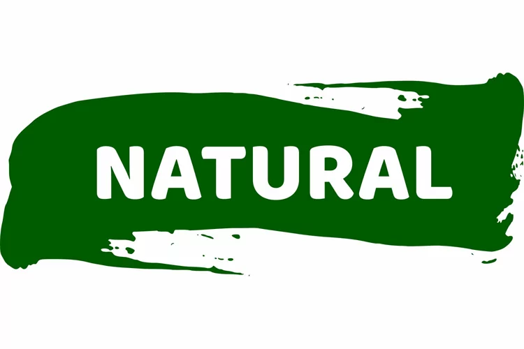 Organic food label. Fresh eco vegetarian products, vegan