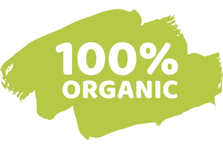 Organic food label. Fresh eco vegetarian products, vegan example image 1