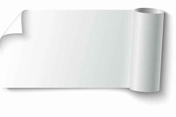White paper stickers. Label sticker with curled corner