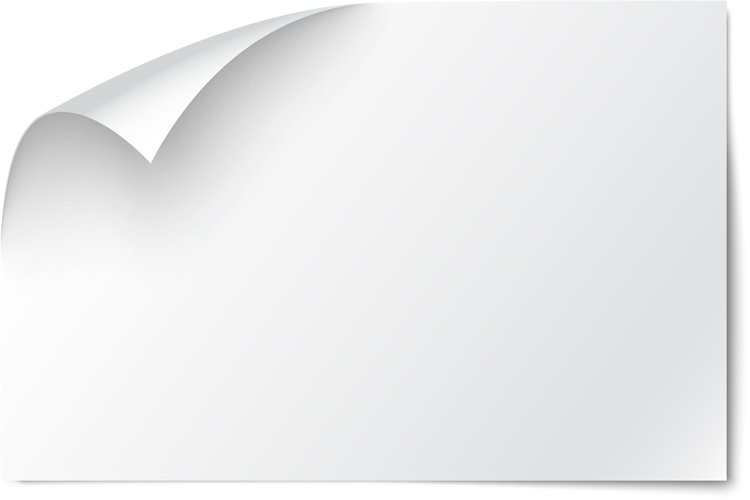 White paper stickers. Label sticker with curled corner example image 1