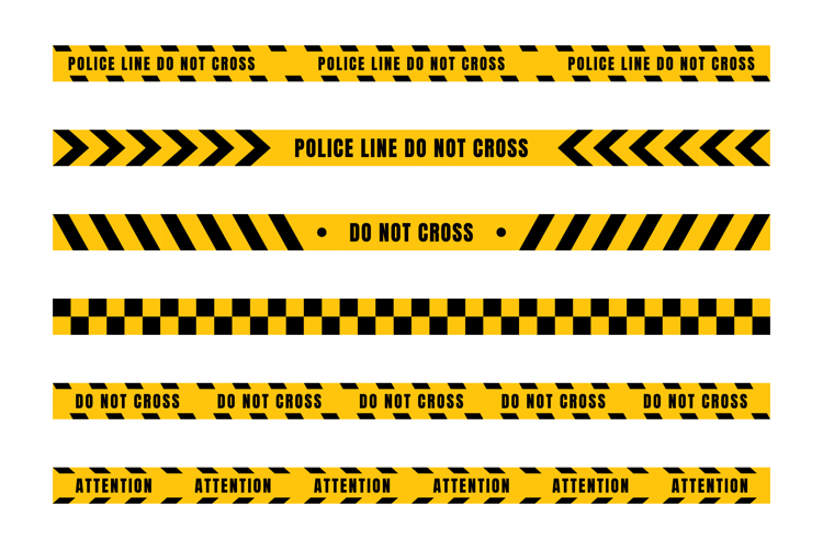 A set of police lines, and caution tape