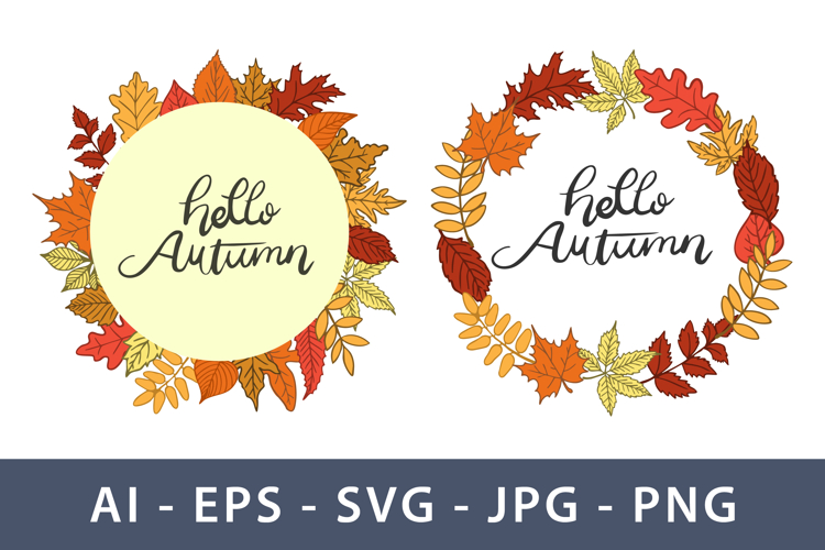 Colorful Fall Leaves Circular Frame