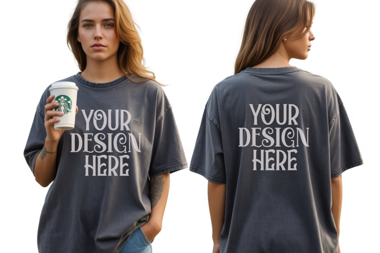 Pepper Comfort Colors 1717 Front & back T shirt Mockup