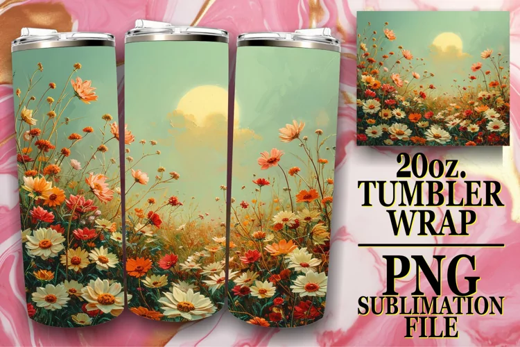 Joyful Spring Meadow of Flowers Tumbler Sublimation