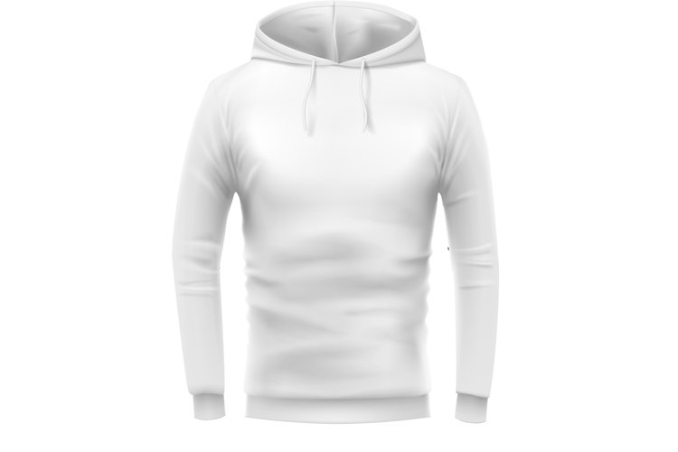 Realistic white hoodie mockup. Front view EPS PNG JPG example image 1