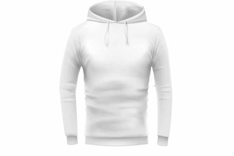 Realistic white hoodie mockup. Front view EPS PNG JPG