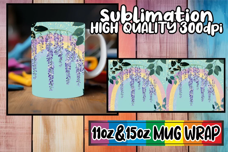 Cheerful sunsets 11oz 15oz sublimation wrap, Flower