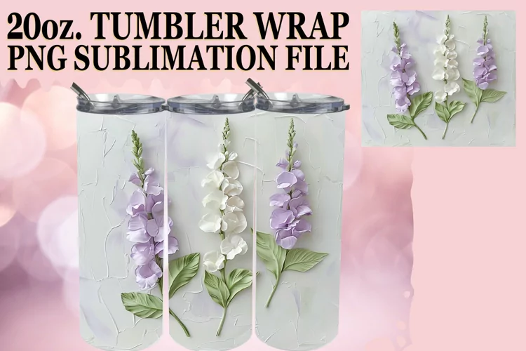 Blossom Elegance: Sublimation 20oz Tumbler