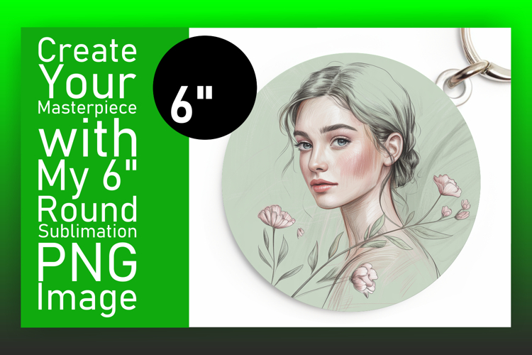 Artistic Keychain Round Design PNG , Beauty Woman
