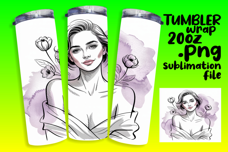 Exclusive Tumbler Design File , Beauty Woman