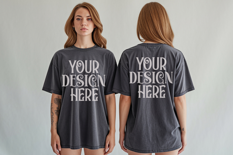 Pepper Comfort Colors 1717 Front & back T shirt Mockup