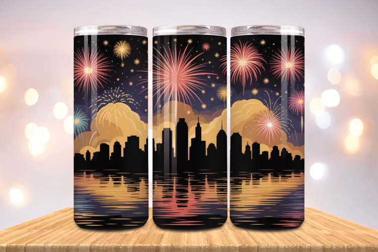 Festive Happy New Year Tumbler Wrap 2026: 20oz Skinny Tumble