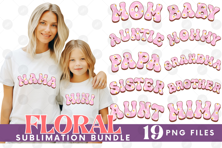 Family Mama Dad Sublimation Bundle Mothers Fathers Day Set