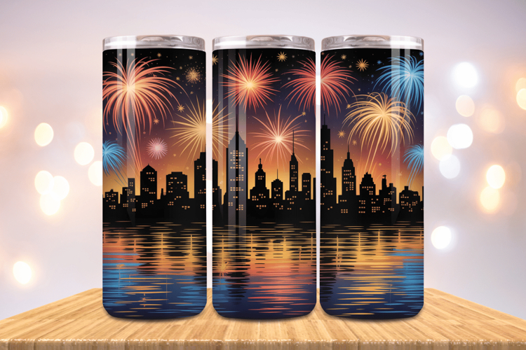 Festive Happy New Year Tumbler Wrap 2026: 20oz Skinny Tumble
