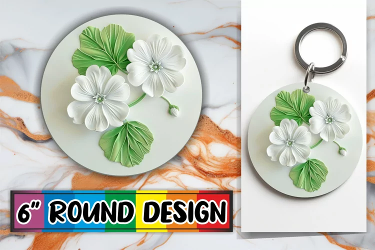 3D Petal Radiance: Circle Design Sublimation