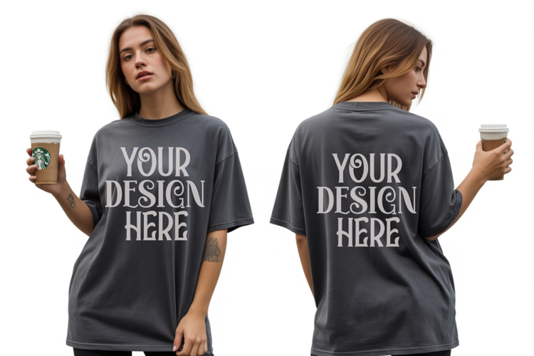 Pepper Comfort Colors 1717 Front & back T shirt Mockup