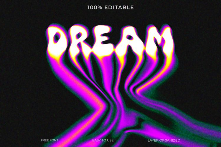 Wavy Psychedelic Dream Text Effect on Dark Background