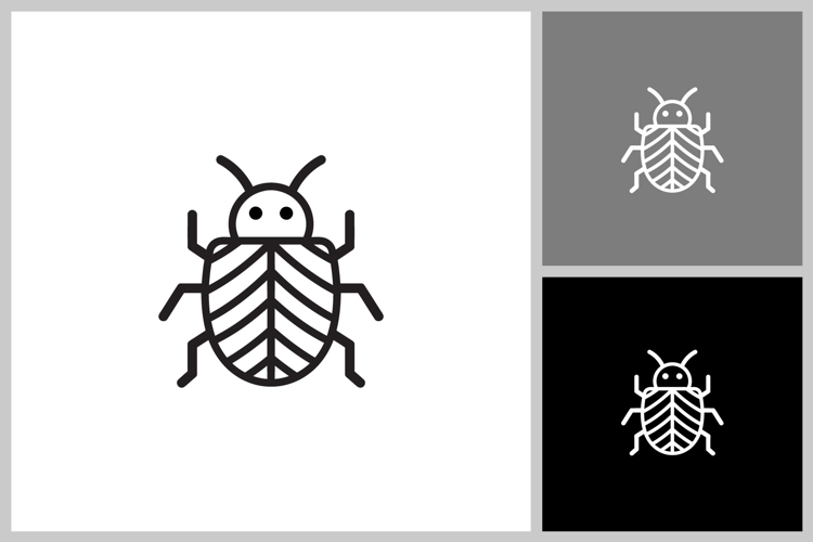 Black beetle insect icon, simple vector template