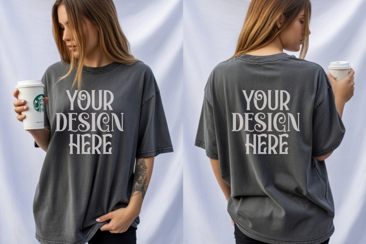 Pepper Comfort Colors 1717 Front & back T shirt Mockup